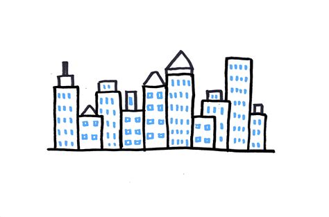 drawing of a city easy|simple easy city drawings.